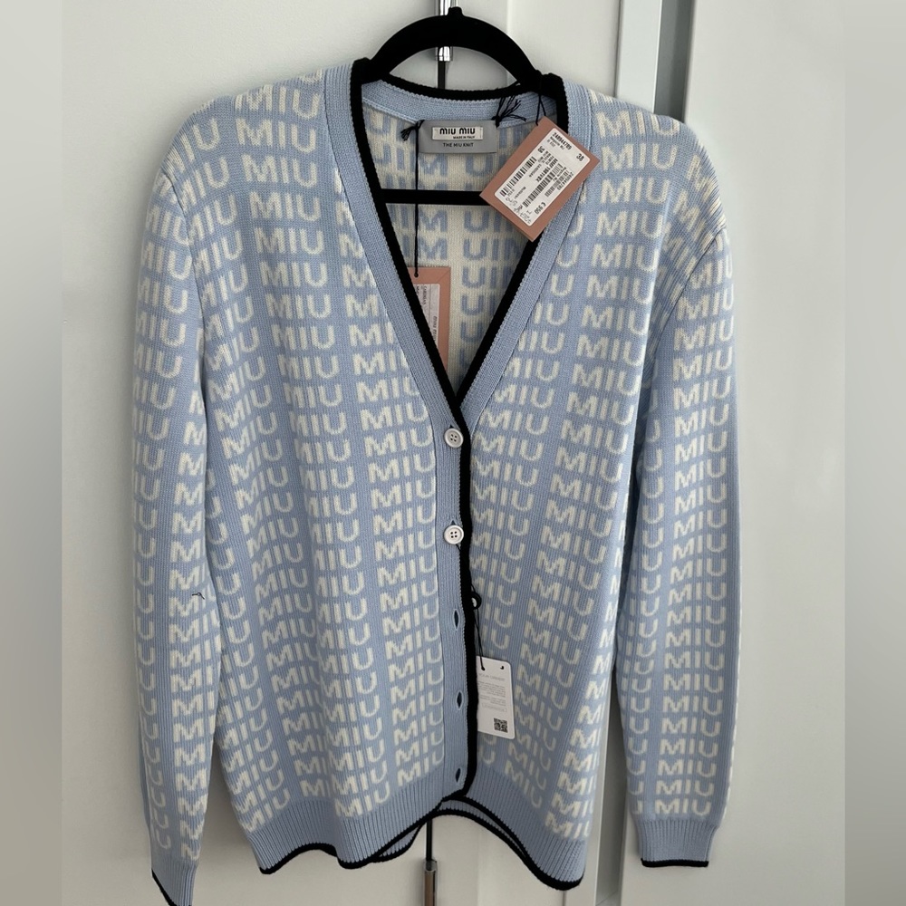 Miu miu logo cardigan